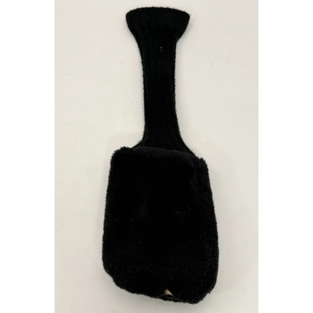 Unbranded Plush Fur X Fairway Wood Hybrid Golf Club Headcover Black Knit Sock